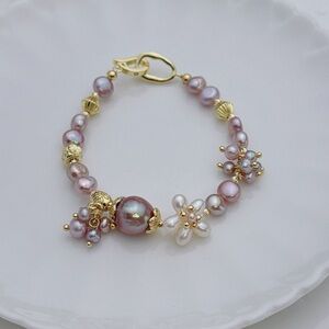 26B192 Handmade Freshwater Baroque Pearl Bracelet